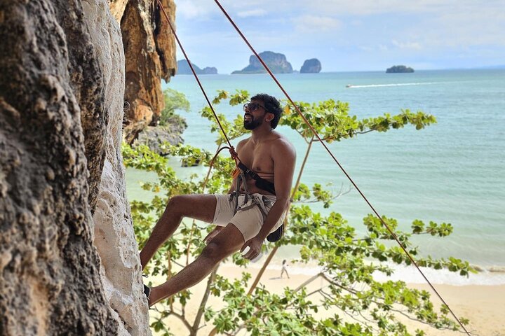 Conquer Krabi's Cliffs: Railay Beach Rock Climbing & Cave Expedition