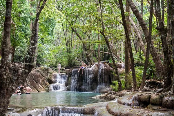 Bangkok History & Nature Escape: Erawan Falls & River Kwai Bridge Tour
