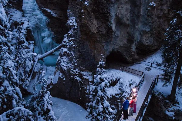 Enchanted Evening: Johnston Canyon Icewalk Under the Stars