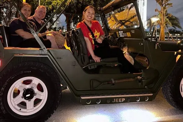 Ho Chi Minh City Night Jeep Adventure: Street Food & Rooftop Views