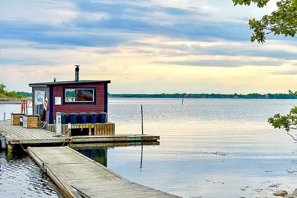 Viking Sauna Raft in Sweden: Hot Tub & Baltic Sea!