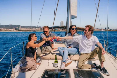 Barcelona Sailing Adventure: Shared Sunset Cruise with Cava & Swim