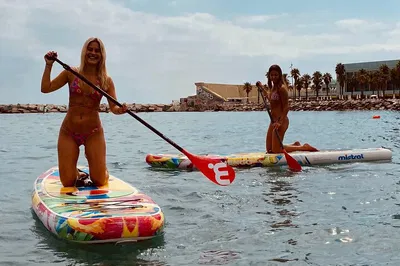 Glide Through Barcelona: Paddle Surfing Adventure on Mediterranean Shores