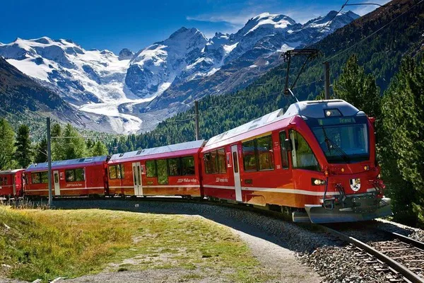 Bernina Red Train & St. Moritz Tour from Milan