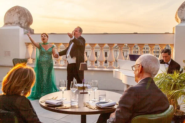 Rome: Gourmet Rooftop Dinner & Opera Under the Stars