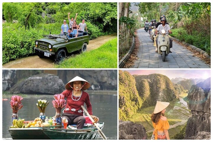 Ninh Binh Full Day Tour: Jeep/Vespa, Boat Ride & Hike!