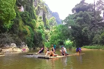 Khao Sok Adventure: Jungle Trek, Rafting & Temple Tour from Krabi