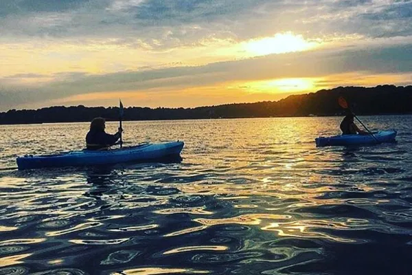 Glide into Gold: Cape Cod Sunset Kayak Adventure!