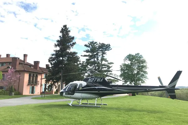 Elevated Romance: Helicopter Engagement to Glenmere Mansion
