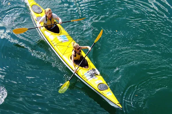 Glide Through Sydney's Serene Waters: Deluxe Double Sea Kayak Adventure