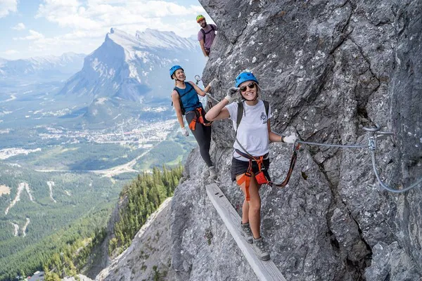 Conquer Banff's Cliffs: Thrilling Via Ferrata Climbing Adventure