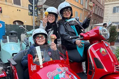 Roman Holiday: Vespa Sidecar Adventure with Gelato Bliss