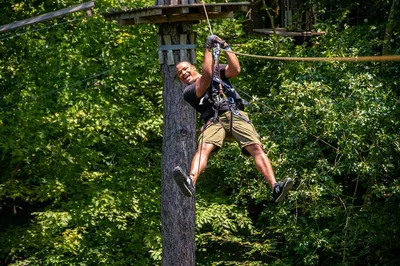 Nashville's Thrilling Treetop Adventure: Ziplining & Climbing!