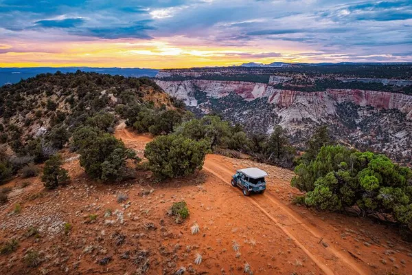 Sunset Spectacle: Zion Cliffs Jeep Adventure!