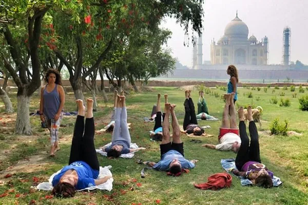 Sunrise Serenity: Yoga with a Taj Mahal View