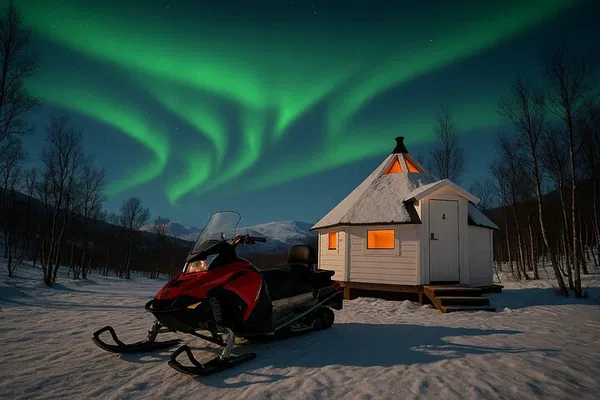 Lyngen Alps Aurora: Snowmobile & Crystal Lavvo Stay