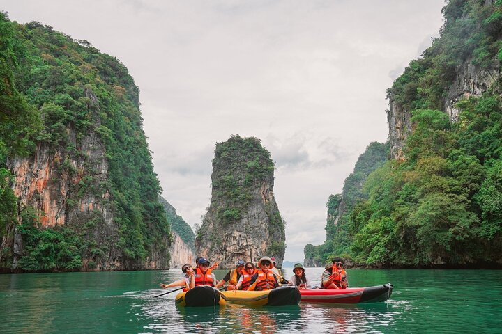 Phang Nga Bay Sunset Spectacle: Cruise, Canoe & Krathong Magic!