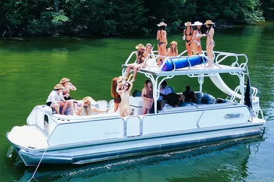 Percy Priest Party Pontoon: Double Decker Slide Fun!