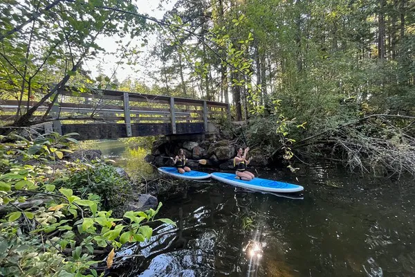 Glide into Serenity: Paddle Boarding Bliss on Thetis Lake