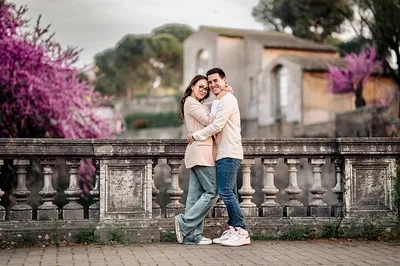 Eternal Romance: Sunset Photoshoot in Rome's Villa Borghese