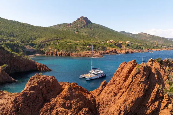 Esterel Catamaran Escape: Morning Relaxation on the Riviera