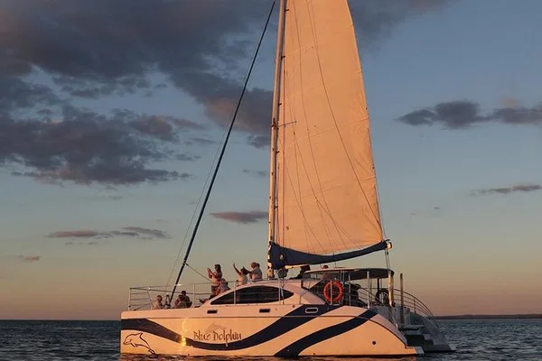 Hervey Bay Sunset Sail: Luxury Yacht, Champagne, and Fraser Island Views!