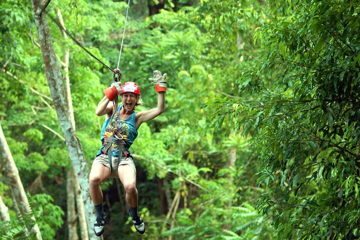 Soar Through Krabi's Rainforest: Zipline & Abseil Adventure!