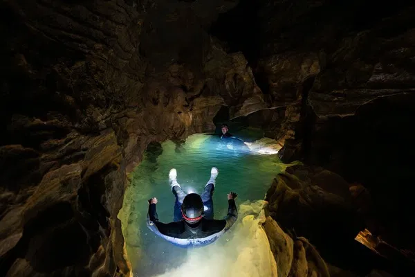 Okohua Glowworm Cave: Float & Hot Tub - Waitomo's Best!