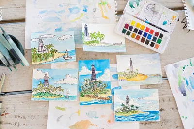 Paint Pompano: Watercolor Postcard Art Class