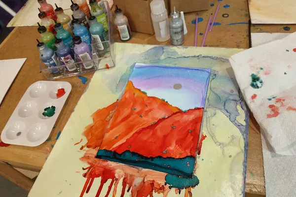 Unleash Your Inner Artist: Alcohol Ink Landscape Art Class in Estes Park!