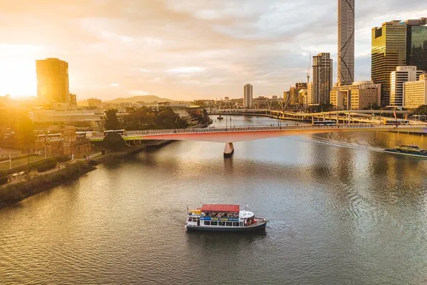Brisbane Sunset River Cruise: Unwind with City Lights and Gourmet Delights!