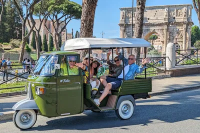 Discover Ancient Rome: Piaggio Ape Tour & Culinary Delights