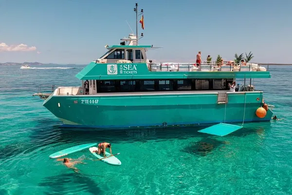 Formentera Catamaran Cruise: Paella, VIP Beds & Beach!