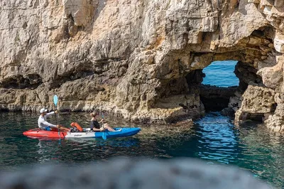 Discover Pula's Blue Cave: Kayak, Snorkel & Cliffside Adventure!