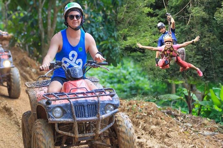 Phuket's Thrilling ATV & Zipline Adventure: Hotel Pickup Included!
