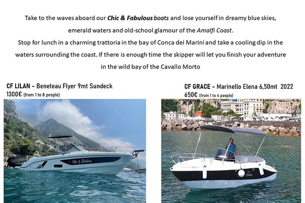 Amalfi Coast Adventure: Chic Boat Rental with Stunning Views!