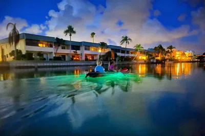 Glow Paddling: Illuminated Clear Kayak Tour in Treasure Island Canals